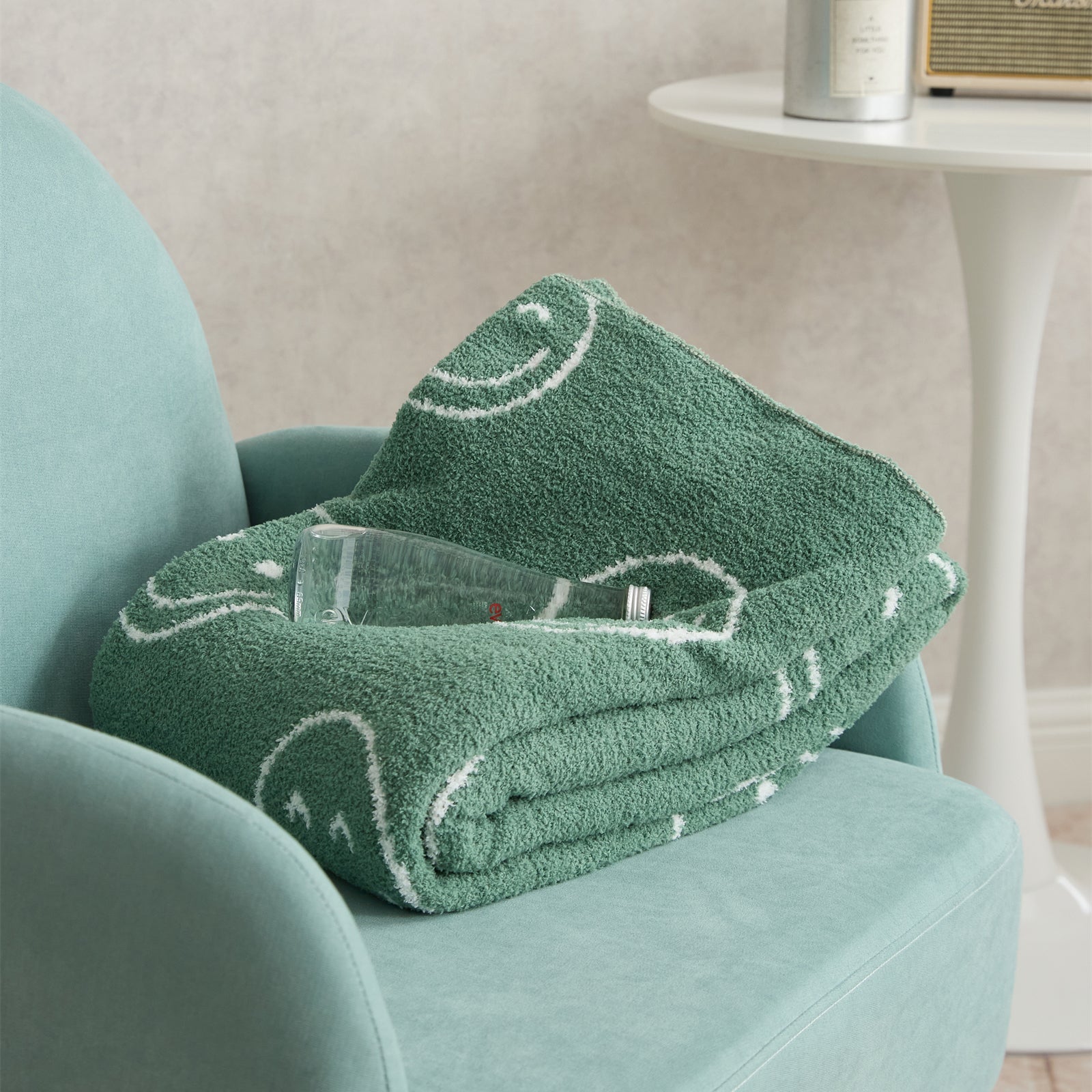 Cozy Smiley Face Throw Blanket