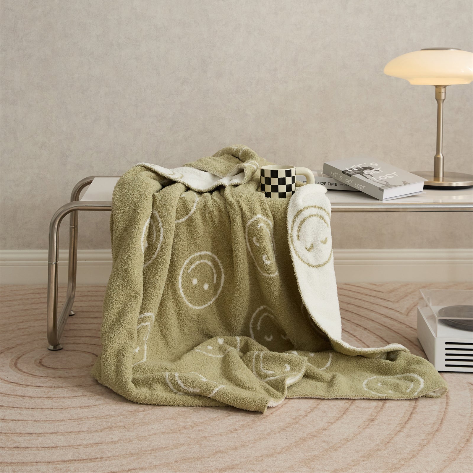 Cozy Smiley Face Throw Blanket