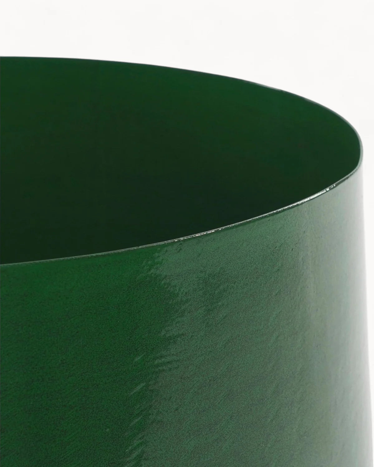 Dark Green Metal Flower Pot – 32 cm Industrial Style Planter