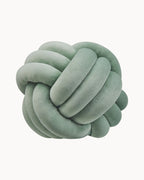 Decorative Velvet Knot Cushion – 20/30 cm in Mint Green, Light Grey & Black