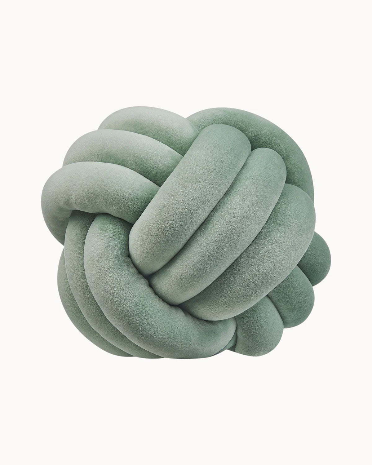 Decorative Velvet Knot Cushion – 20/30 cm in Mint Green, Light Grey & Black