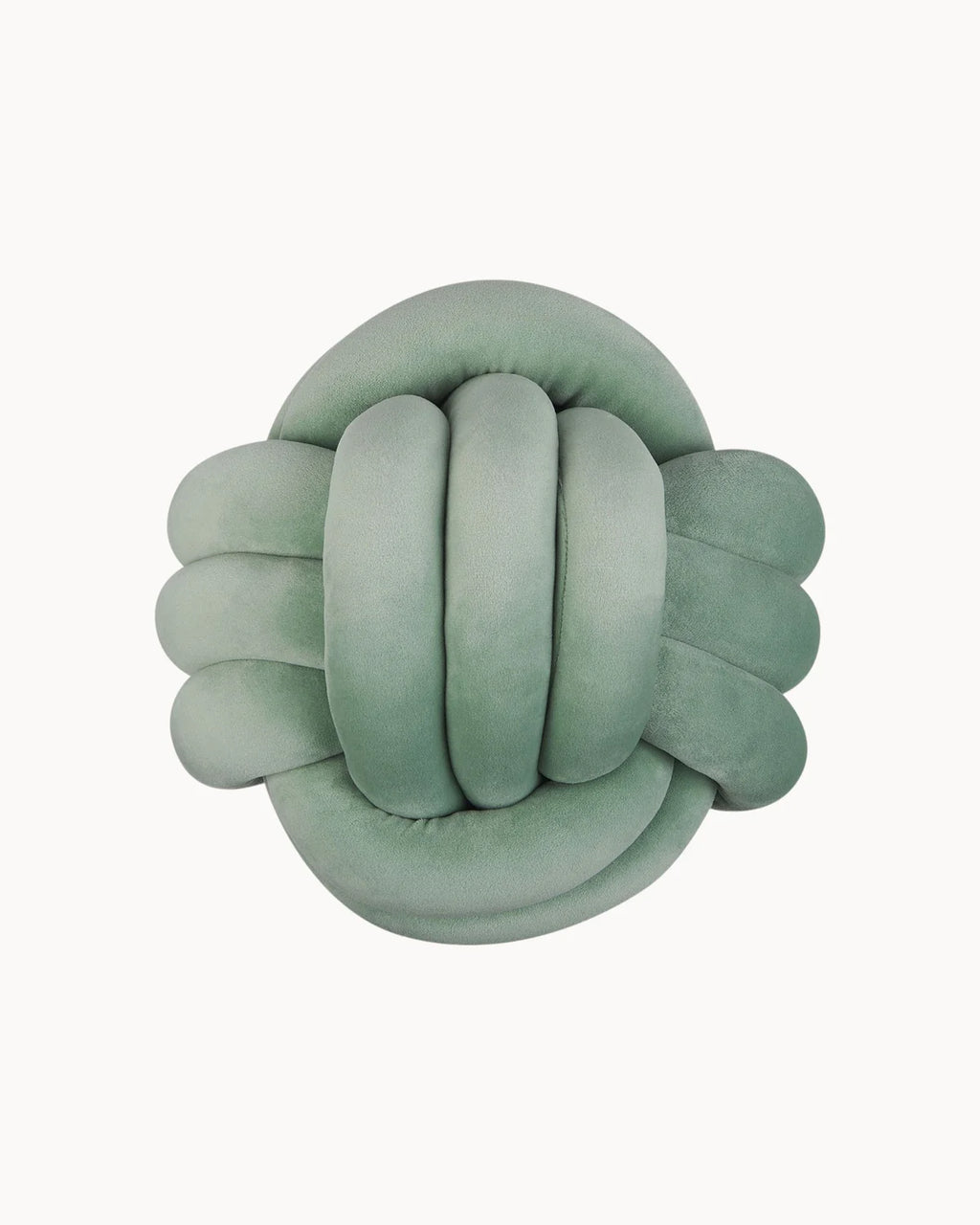 Decorative Velvet Knot Cushion – 20/30 cm in Mint Green, Light Grey & Black