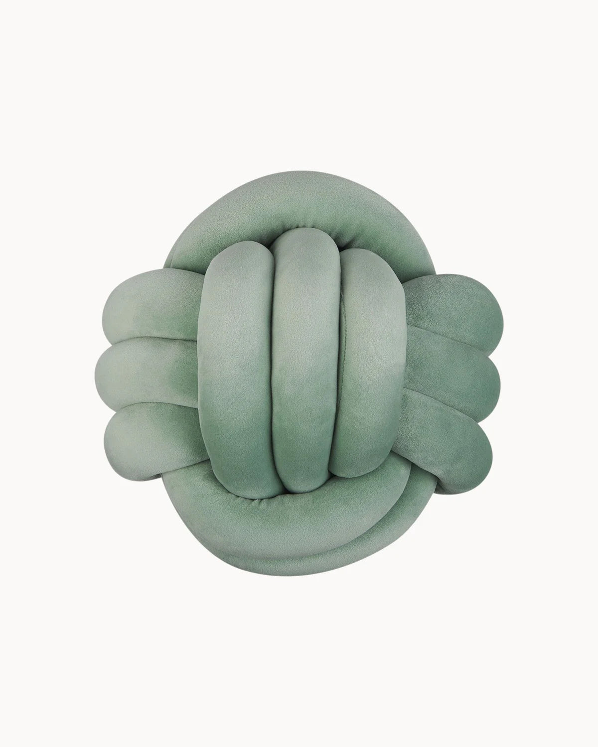 Decorative Velvet Knot Cushion – 20/30 cm in Mint Green, Light Grey & Black