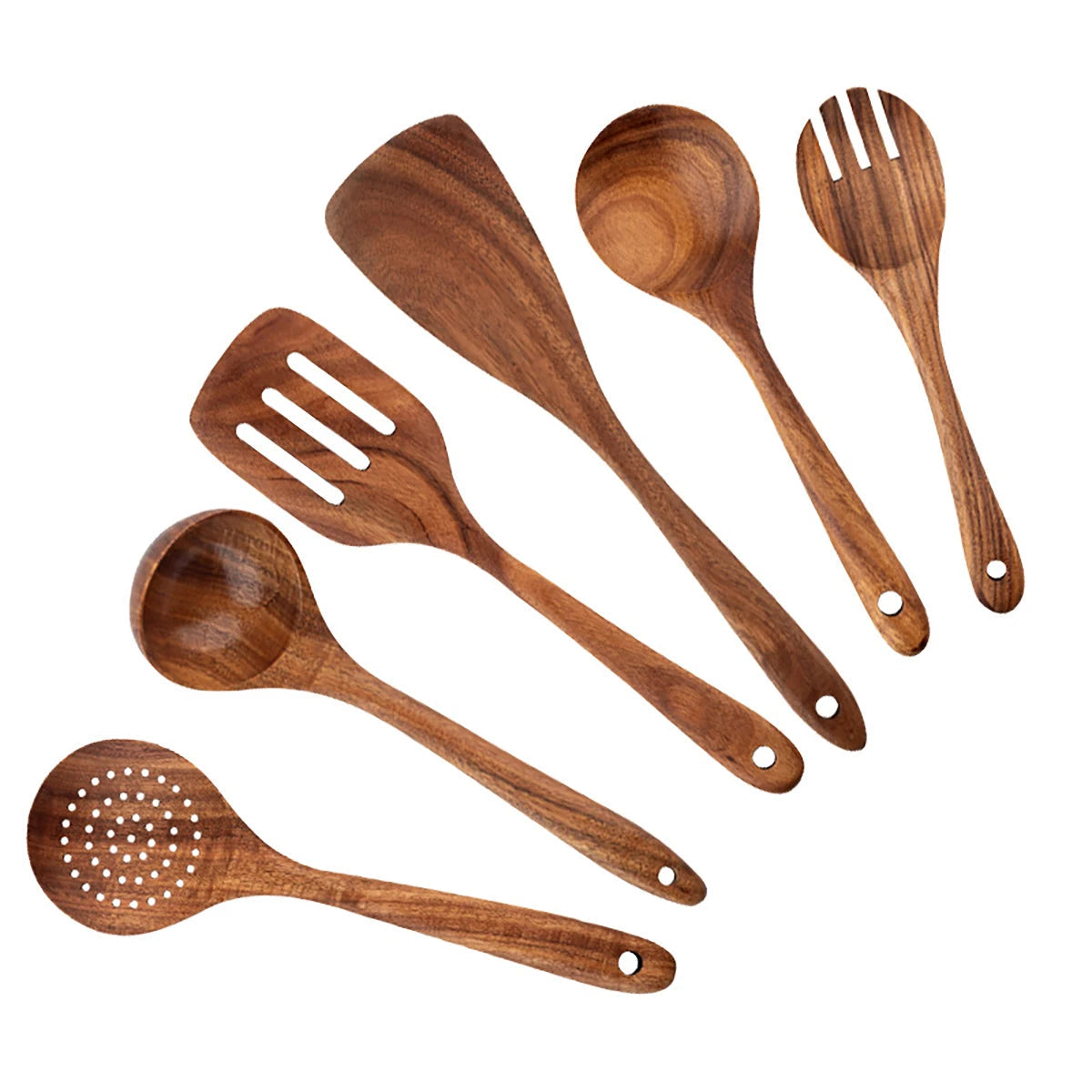 Eco-Friendly Wooden Kitchen Utensil Set with Organizer – Essential Cooking Tools 10