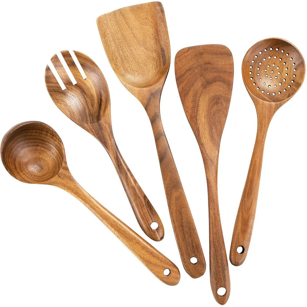 Eco-Friendly Wooden Kitchen Utensil Set with Organizer – Essential Cooking Tools 12