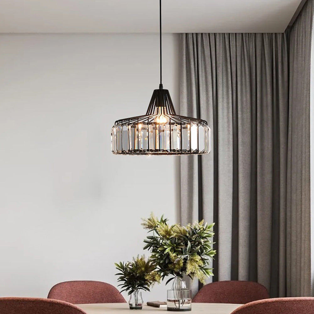Elegant Black Crystal Pendant Ceiling Light – Modern Fixture for Any Room