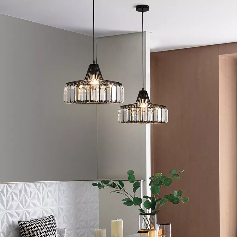 Elegant Black Crystal Pendant Ceiling Light – Modern Fixture for Any Room