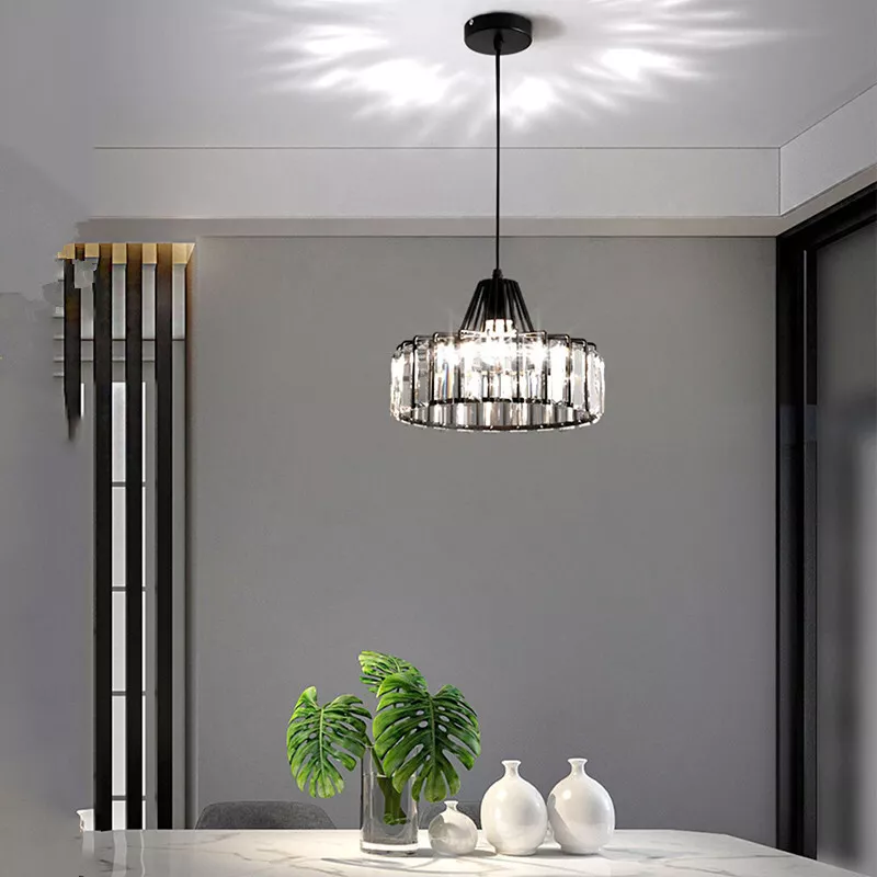 Elegant Black Crystal Pendant Ceiling Light – Modern Fixture for Any Room