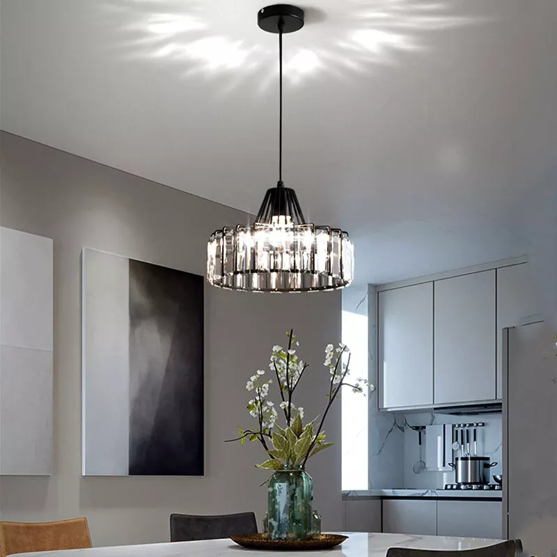 Elegant Black Crystal Pendant Ceiling Light – Modern Fixture for Any Room