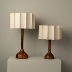 Elegant Table Lamp with Walnut Base – Modern Bedside Lighting for Home 0