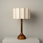 Elegant Table Lamp with Walnut Base – Modern Bedside Lighting for Home 4