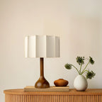 Elegant Table Lamp with Walnut Base – Modern Bedside Lighting for Home 5