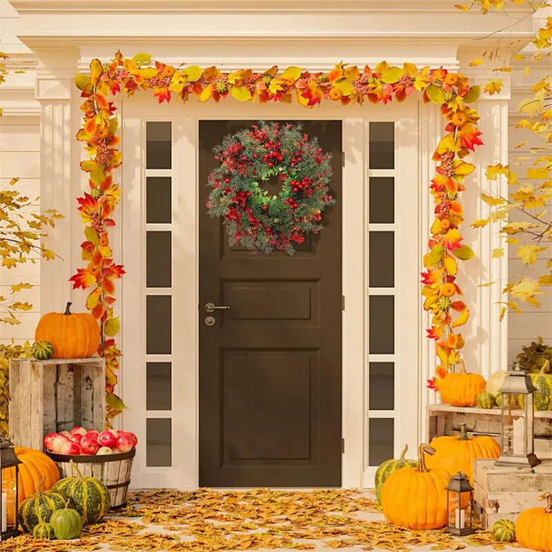 Eucalyptus Christmas Wreath with Red Berries – Festive Holiday Decor 4