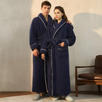 Flannel Bathrobe for Men and Women – Stylish Shawl Collar Design for Comfort 1