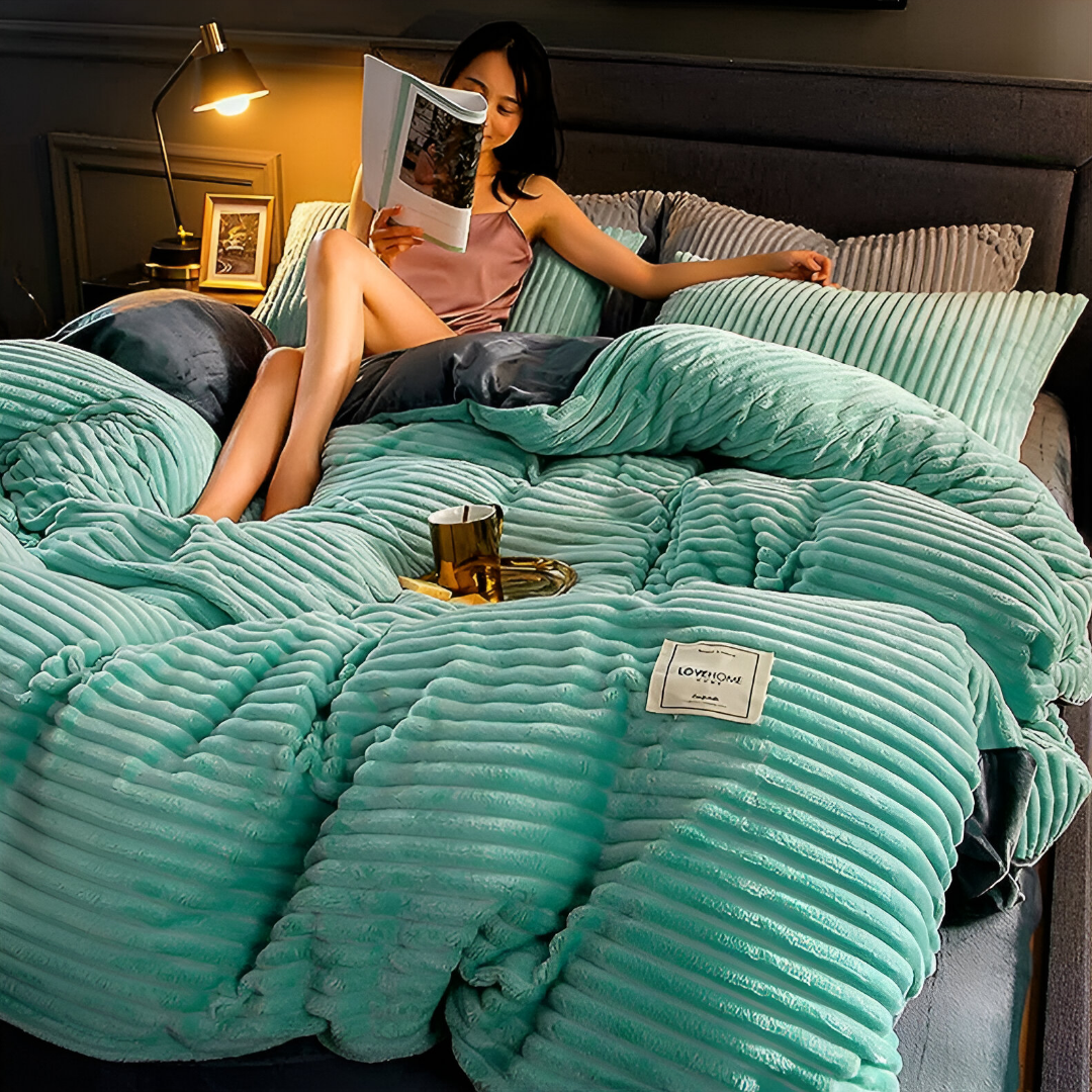 Flannel Duvet Cover Set – Soft Warm Bedding for Cozy Winter Nights 0