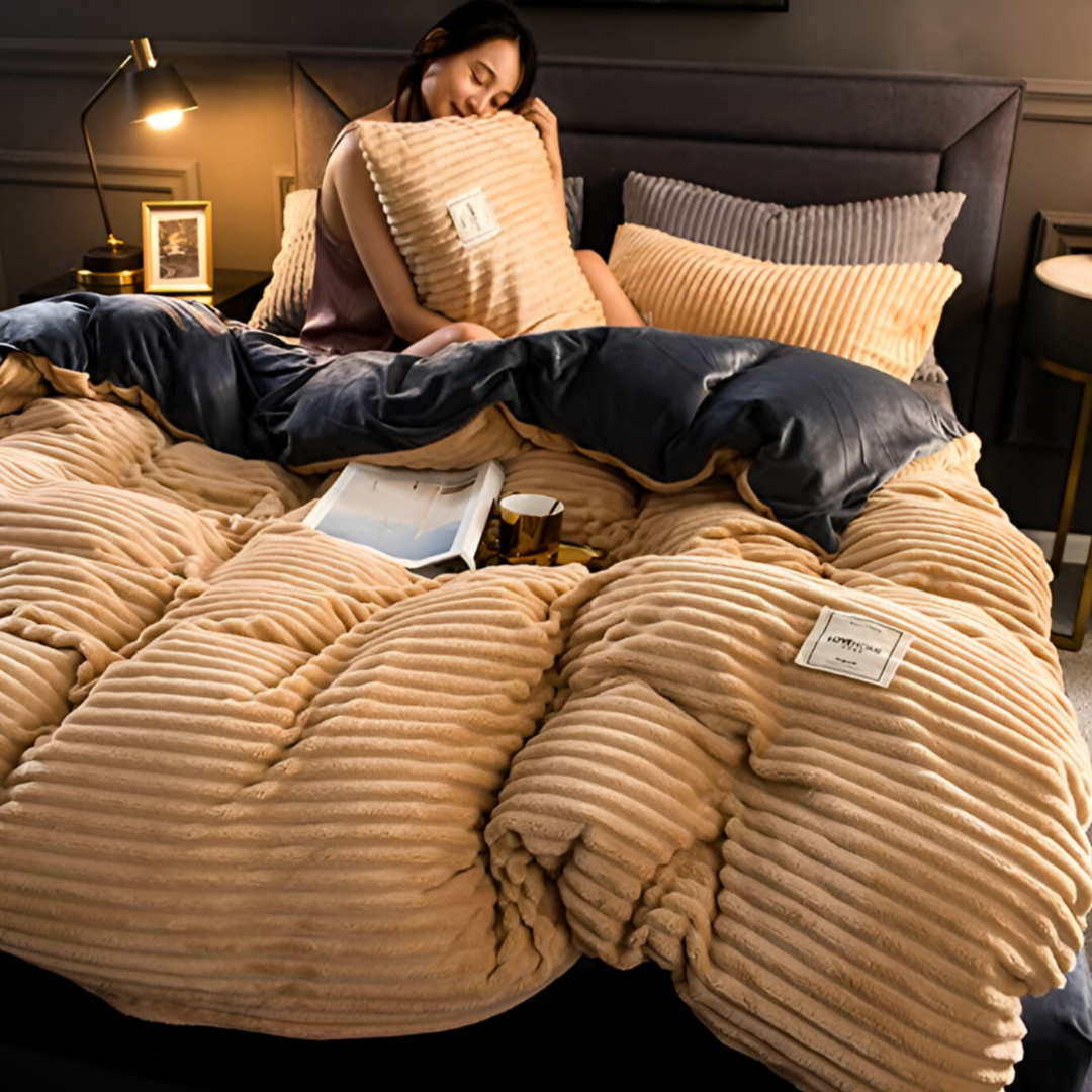 Flannel Duvet Cover Set – Soft Warm Bedding for Cozy Winter Nights 1