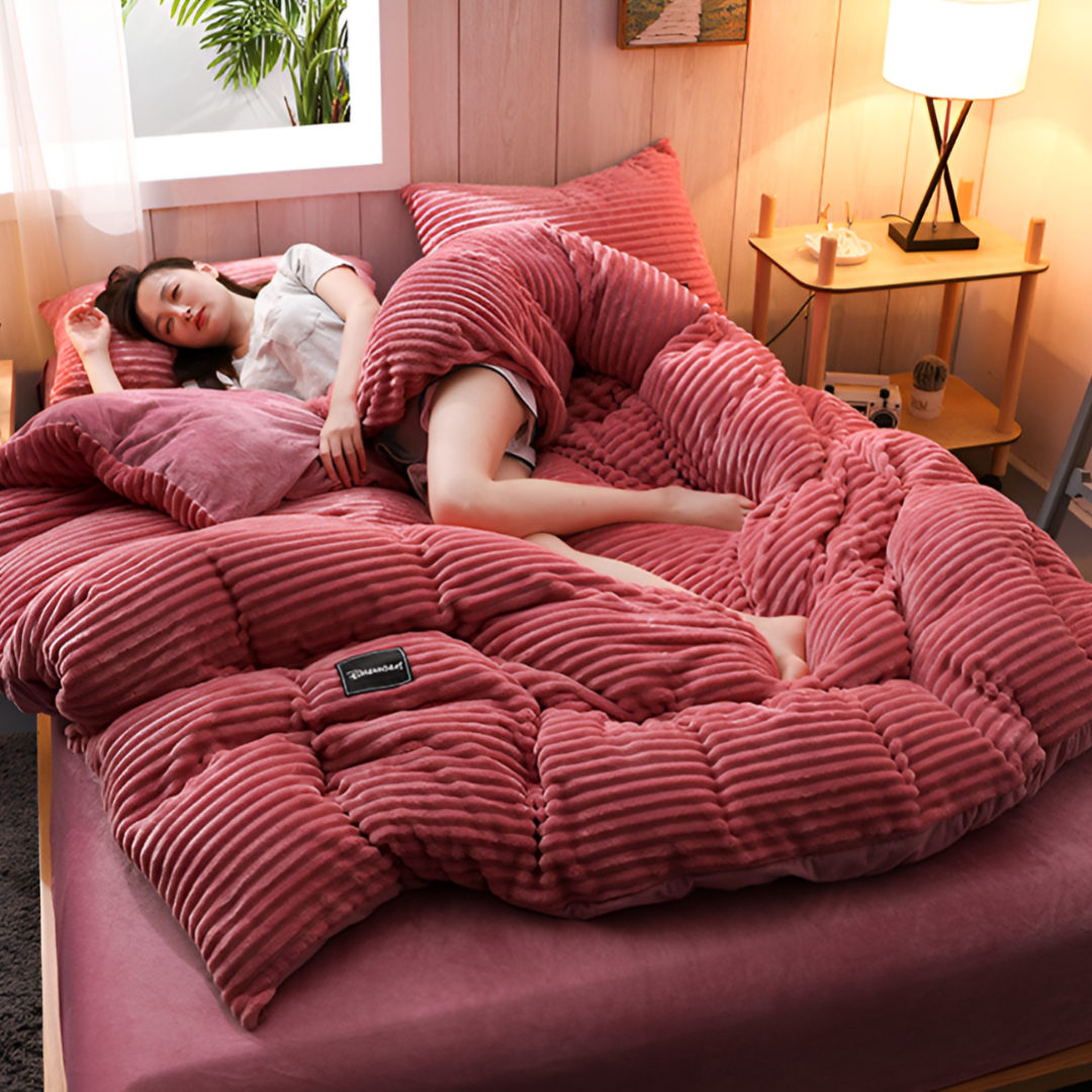 Flannel Duvet Cover Set – Soft Warm Bedding for Cozy Winter Nights 7