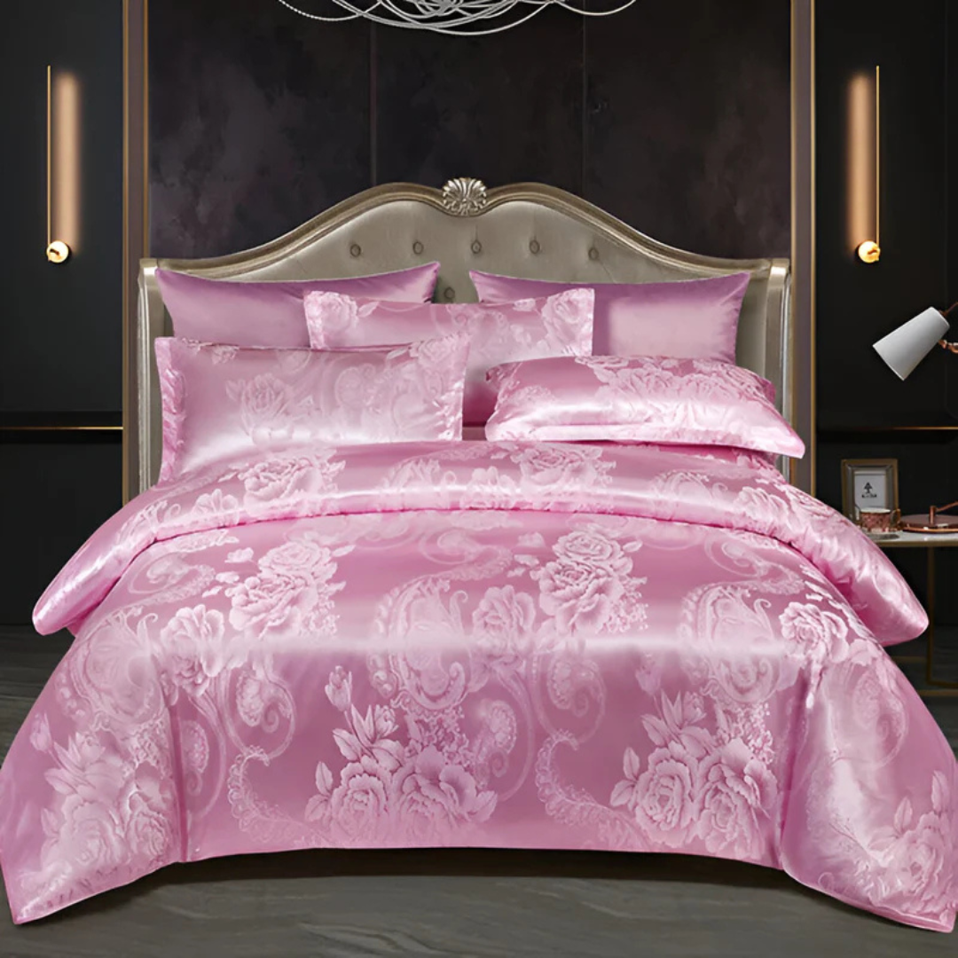 Nice Satin Duvet Cover with Floral Print – Silky Luxury for Every Season