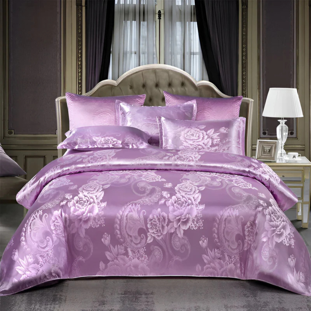 Nice Satin Duvet Cover with Floral Print – Silky Luxury for Every Season