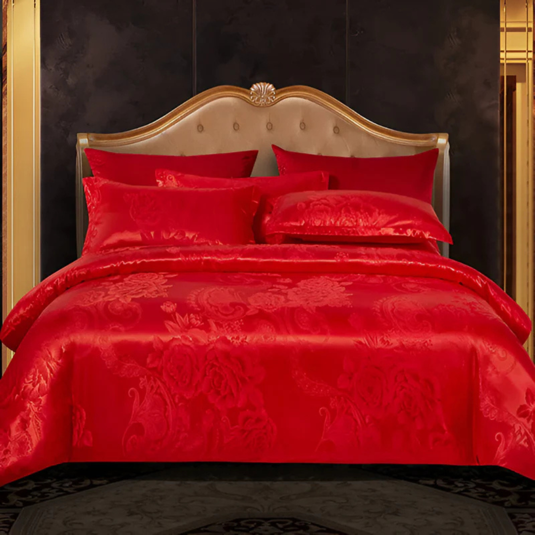 Nice Satin Duvet Cover with Floral Print – Silky Luxury for Every Season