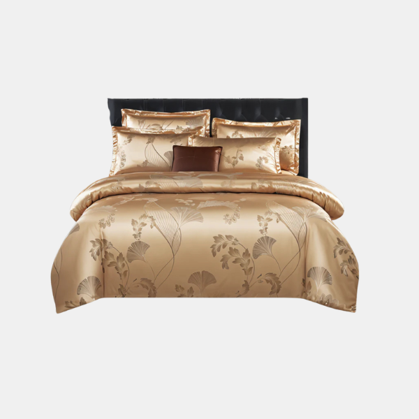 Floral Satin Duvet Cover Set – Luxurious Bedding for King and Queen Beds 0