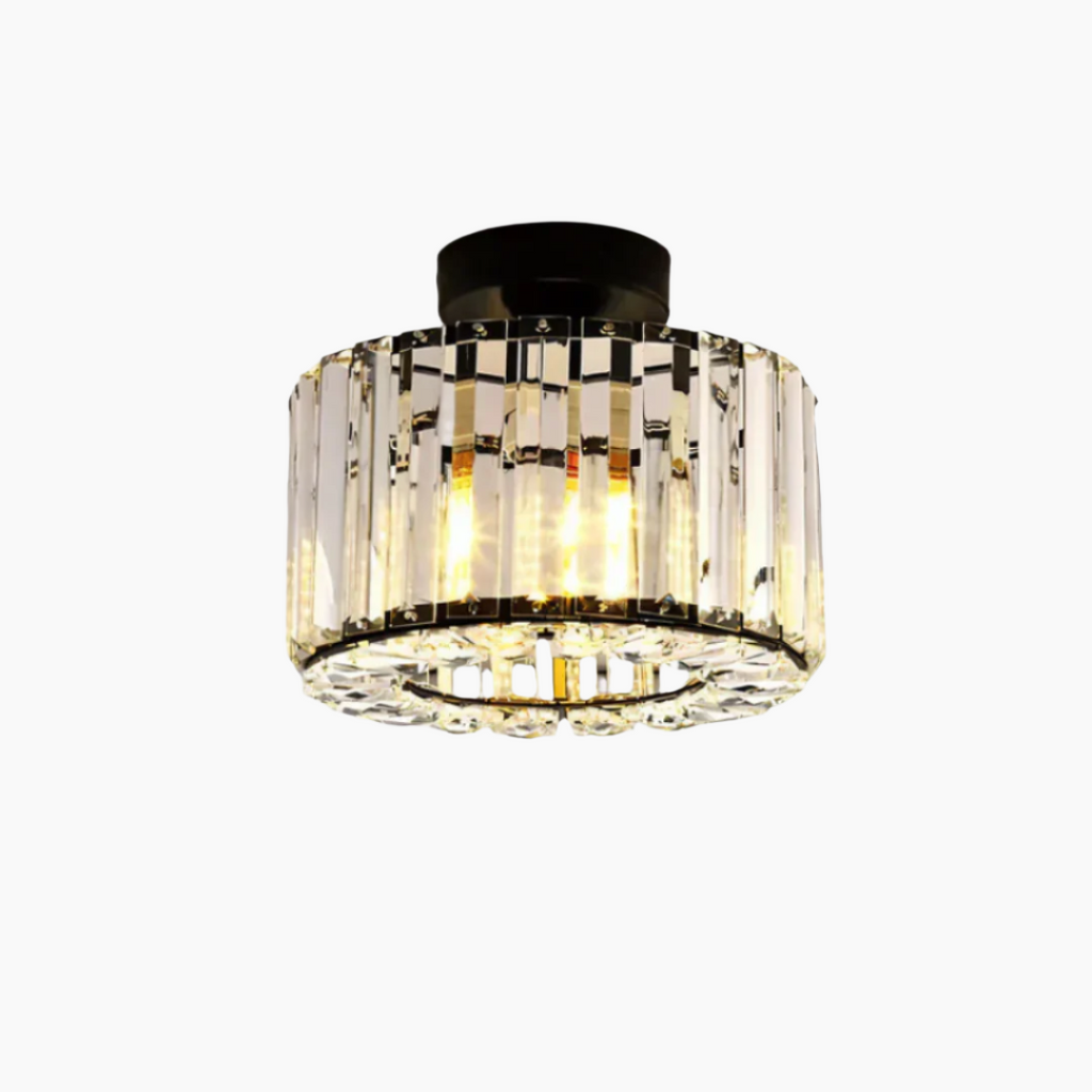 Flush Mount Ceiling Light with Crystal Accents – Elegant Fixture for Any Room 0