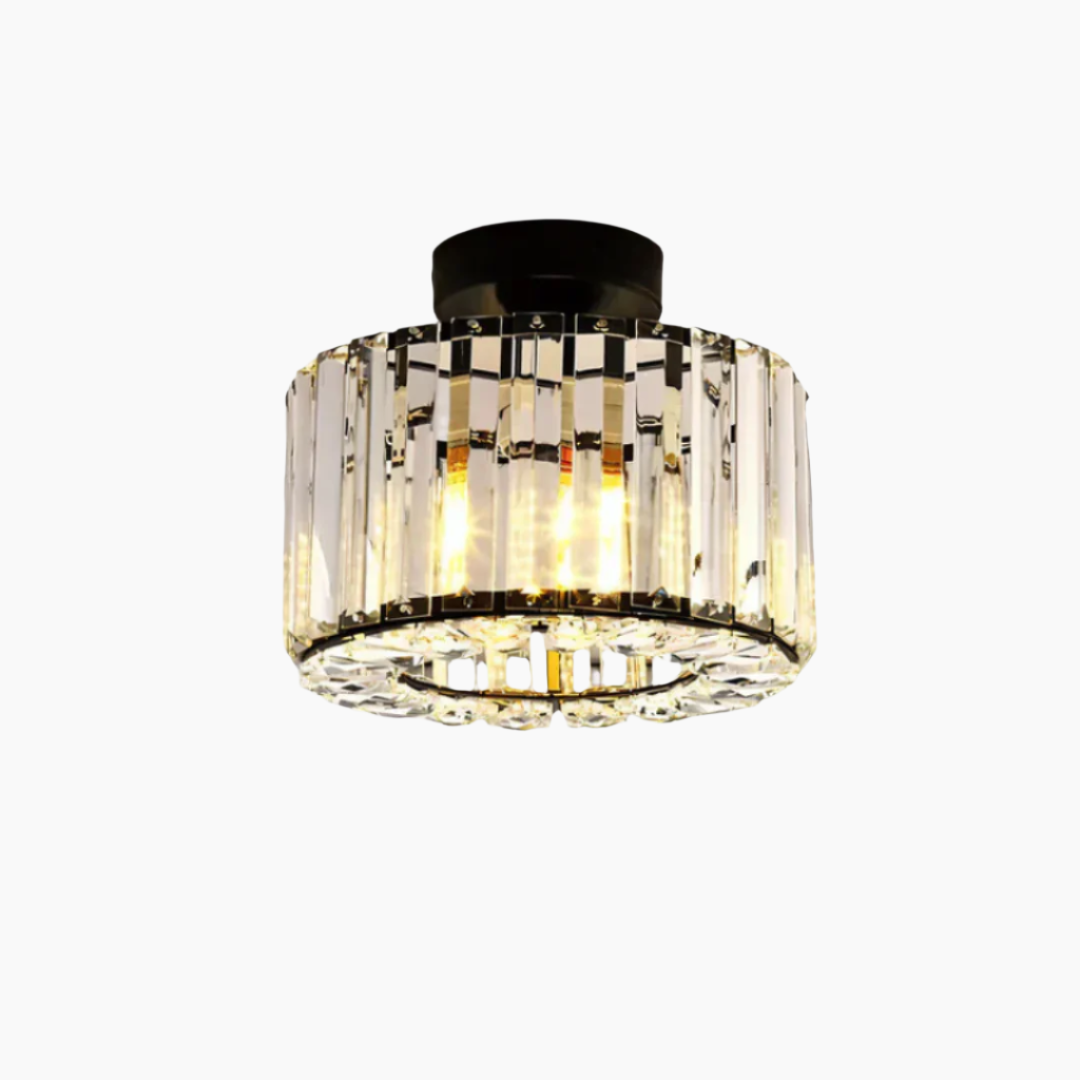 Flush Mount Ceiling Light with Crystal Accents – Elegant Fixture for Any Room 0