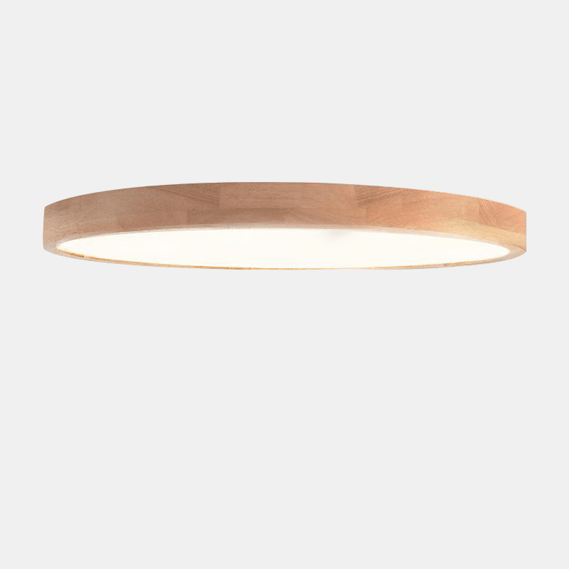 Flush Mount Ceiling Light with Wooden Finish – Modern LED Lighting for Home 0