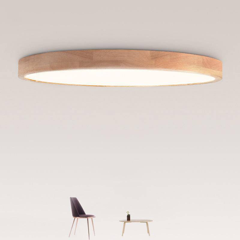 Flush Mount Ceiling Light with Wooden Finish – Modern LED Lighting for Home 1