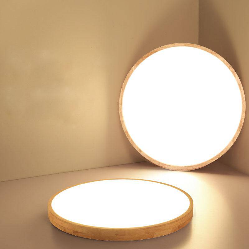 Flush Mount Ceiling Light with Wooden Finish – Modern LED Lighting for Home 2