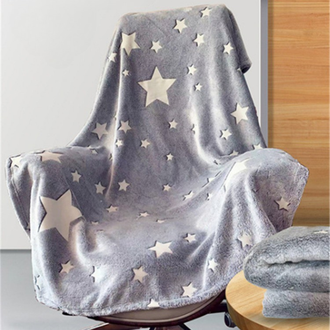 Shimmering Star Ceiling Blanket – Glow-in-the-Dark Fleece