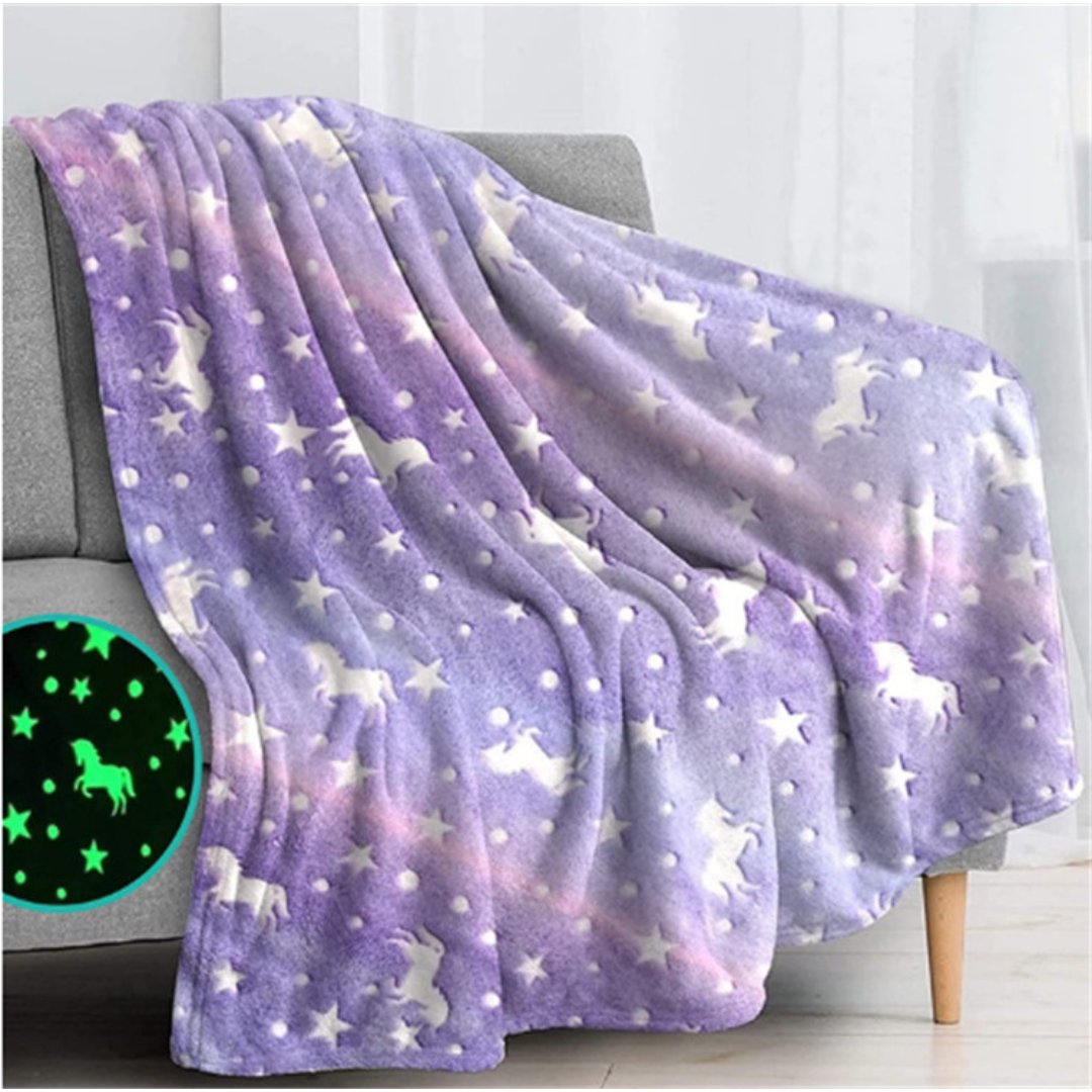 Shimmering Star Ceiling Blanket – Glow-in-the-Dark Fleece