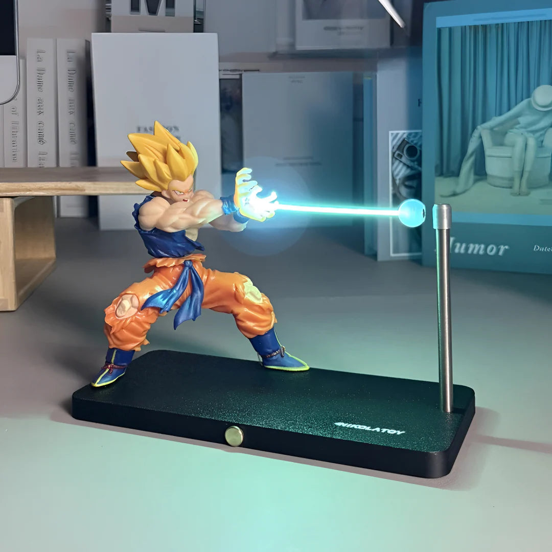Goku Design Table Lamp - 3D Anime Figure Night Light for Bedroom & Gaming Room