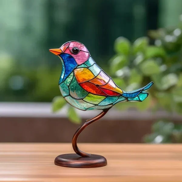Handmade Bird Statue – Vibrant Glass Art for Elegant Interiors