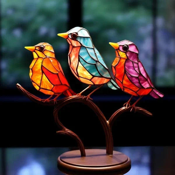 Handmade Bird Statue – Vibrant Glass Art for Elegant Interiors