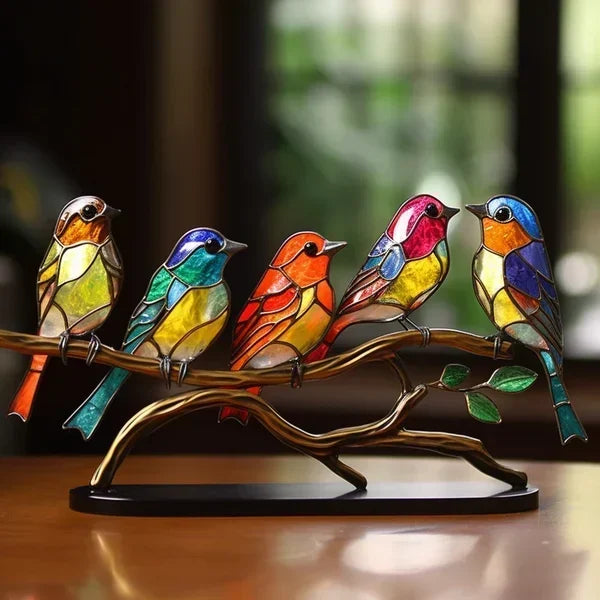 Handmade Bird Statue – Vibrant Glass Art for Elegant Interiors
