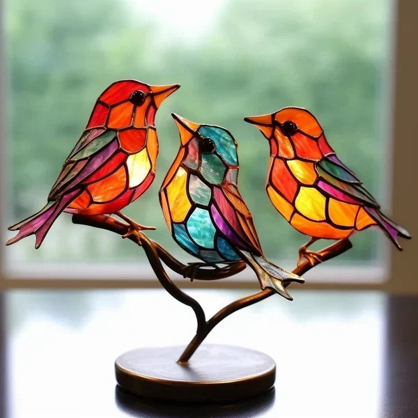 Handmade Bird Statue – Vibrant Glass Art for Elegant Interiors