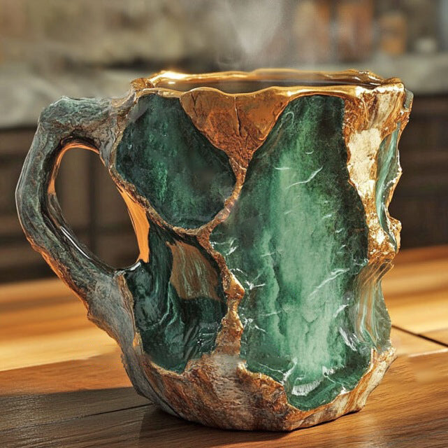 Handmade Crystal Coffee Mugs – Insulating, Microwave Safe Drinkware Set