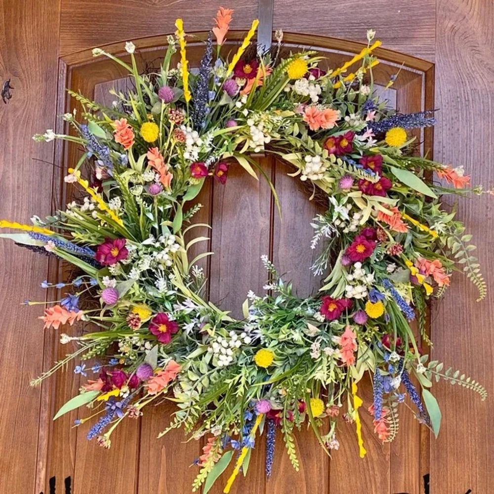 Handmade Living Door Wreath – Vibrant Elegance, Year-Round Charm