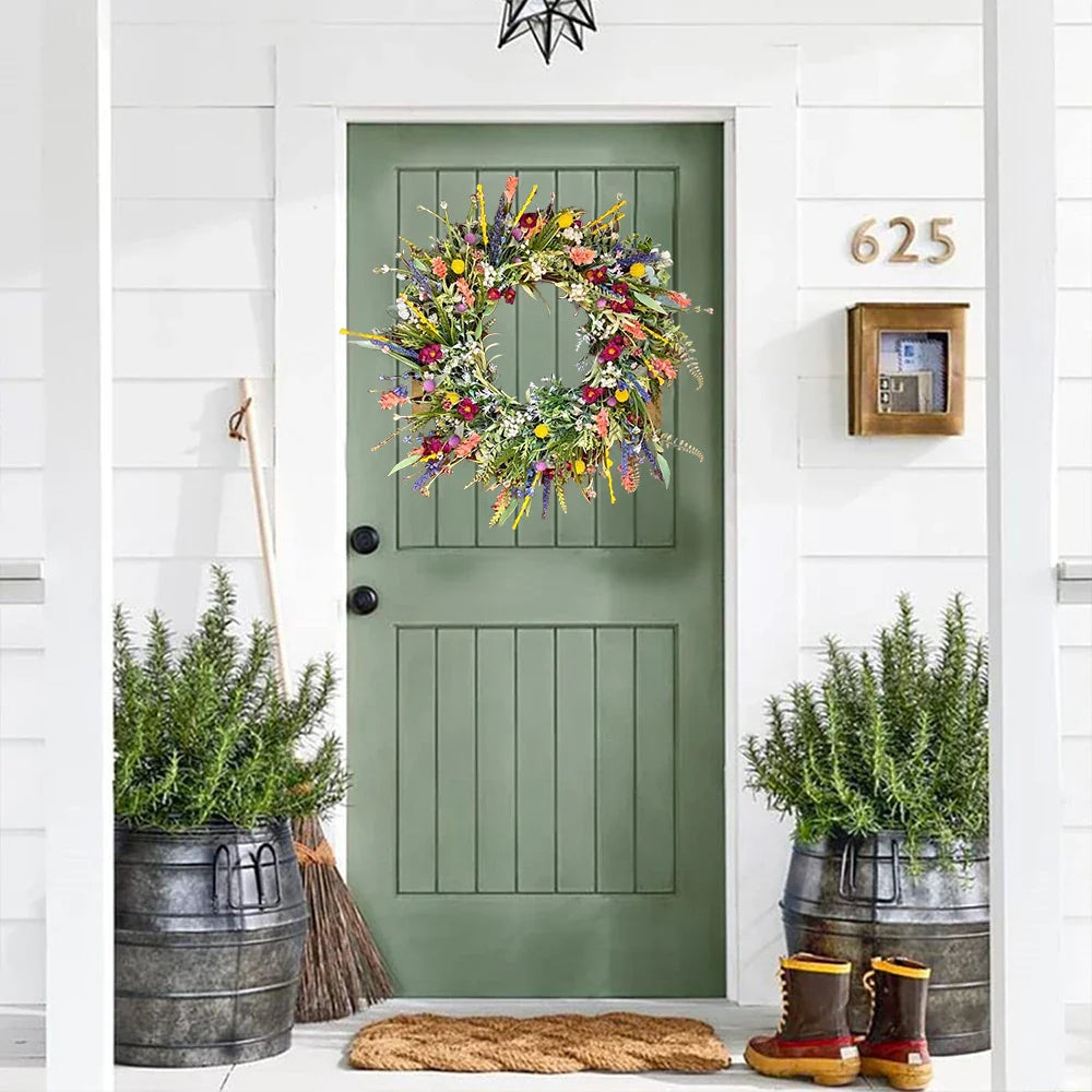 Handmade Living Door Wreath – Vibrant Elegance, Year-Round Charm