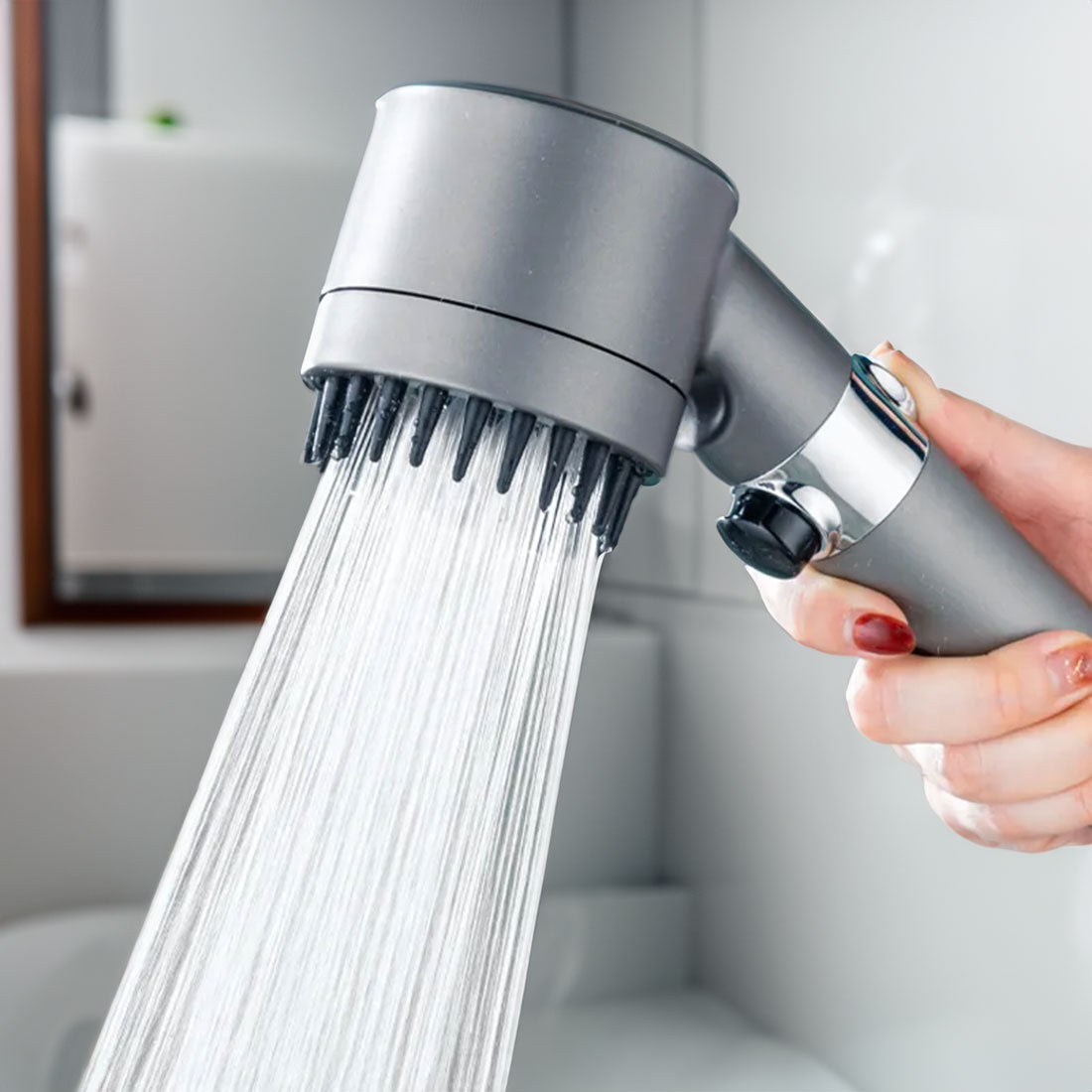 Adjustable High-Pressure Shower Head – 3 Spray Modes with Built-In Water Filter