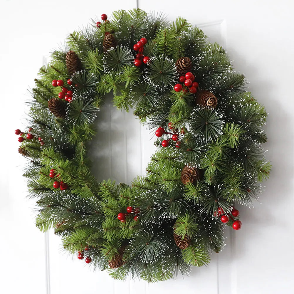 Illuminated Christmas Wreath for Front Door – Eco-Friendly Holiday Decor 0