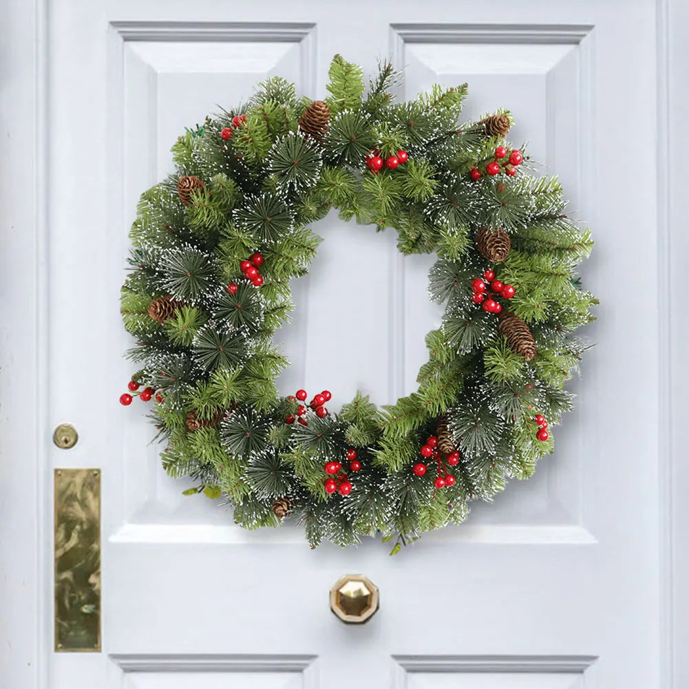 Illuminated Christmas Wreath for Front Door – Eco-Friendly Holiday Decor 1