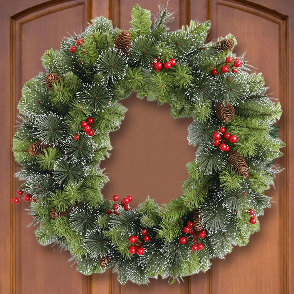 Illuminated Christmas Wreath for Front Door – Eco-Friendly Holiday Decor 3