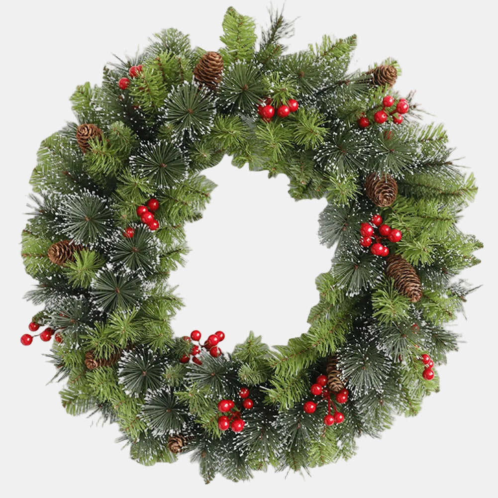 Illuminated Christmas Wreath for Front Door – Eco-Friendly Holiday Decor 6