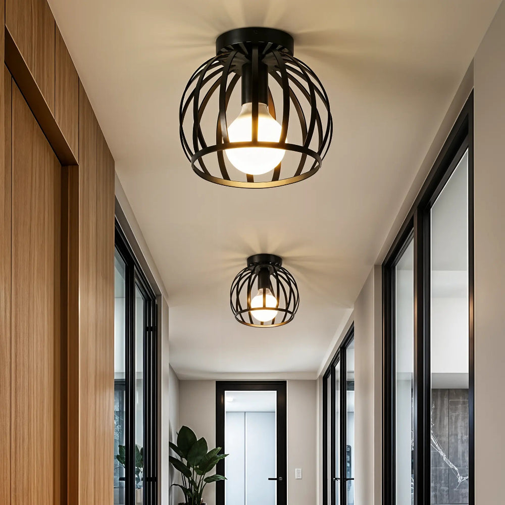Industrial Black Metal Ceiling Light – Vintage Design
