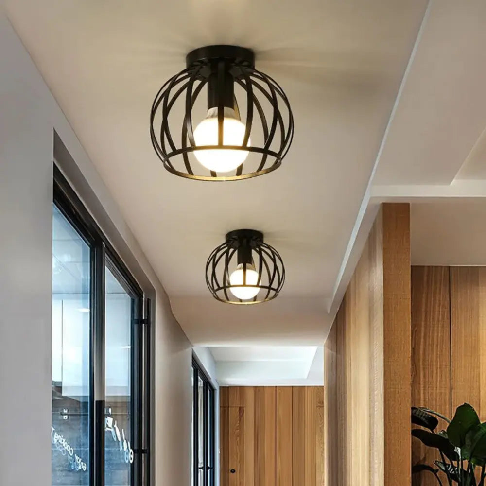 Industrial Black Metal Ceiling Light – Vintage Design