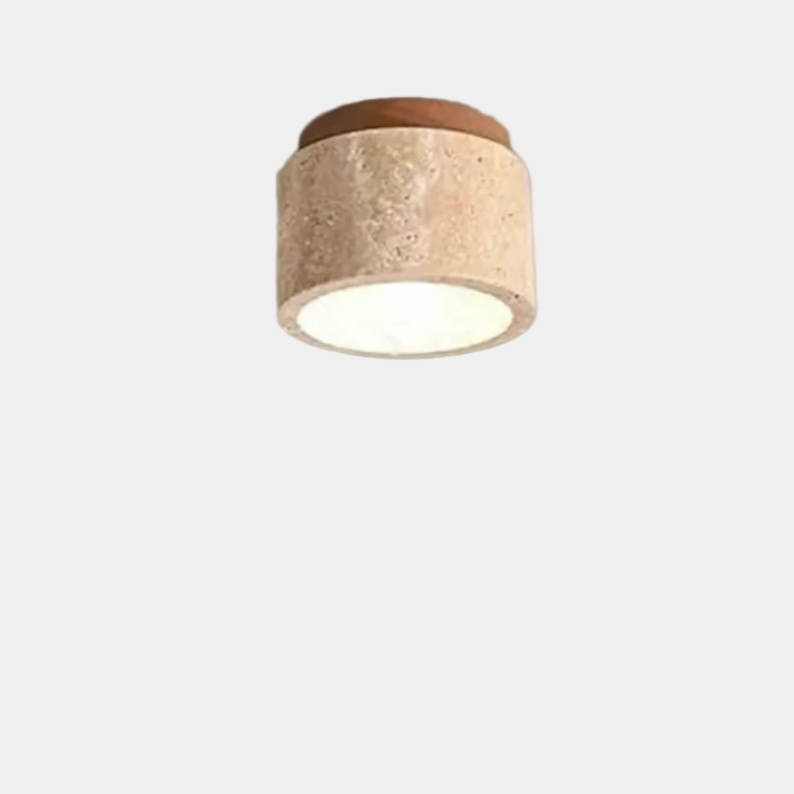 LED Ceiling Light Fixture with Wooden Accent – Modern Cylindrical Design 0