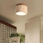 LED Ceiling Light Fixture with Wooden Accent – Modern Cylindrical Design 3