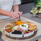 Large Charcuterie Board Set with Ceramic Bowls and Stainless Steel Knives 2